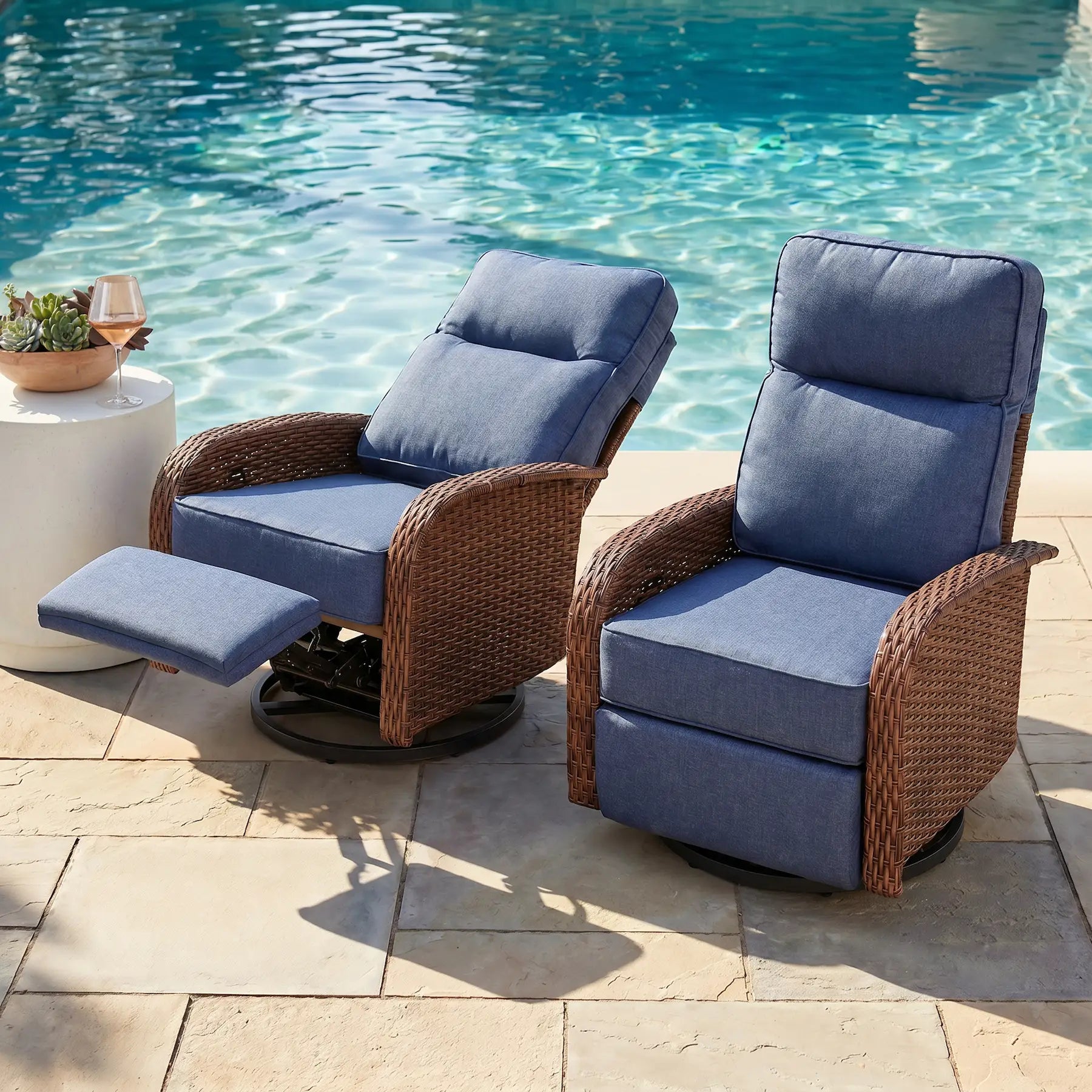 Velscape Beige Replacement Cushion 6-Inch Thick Cushion for Patio Sofa and Chairs