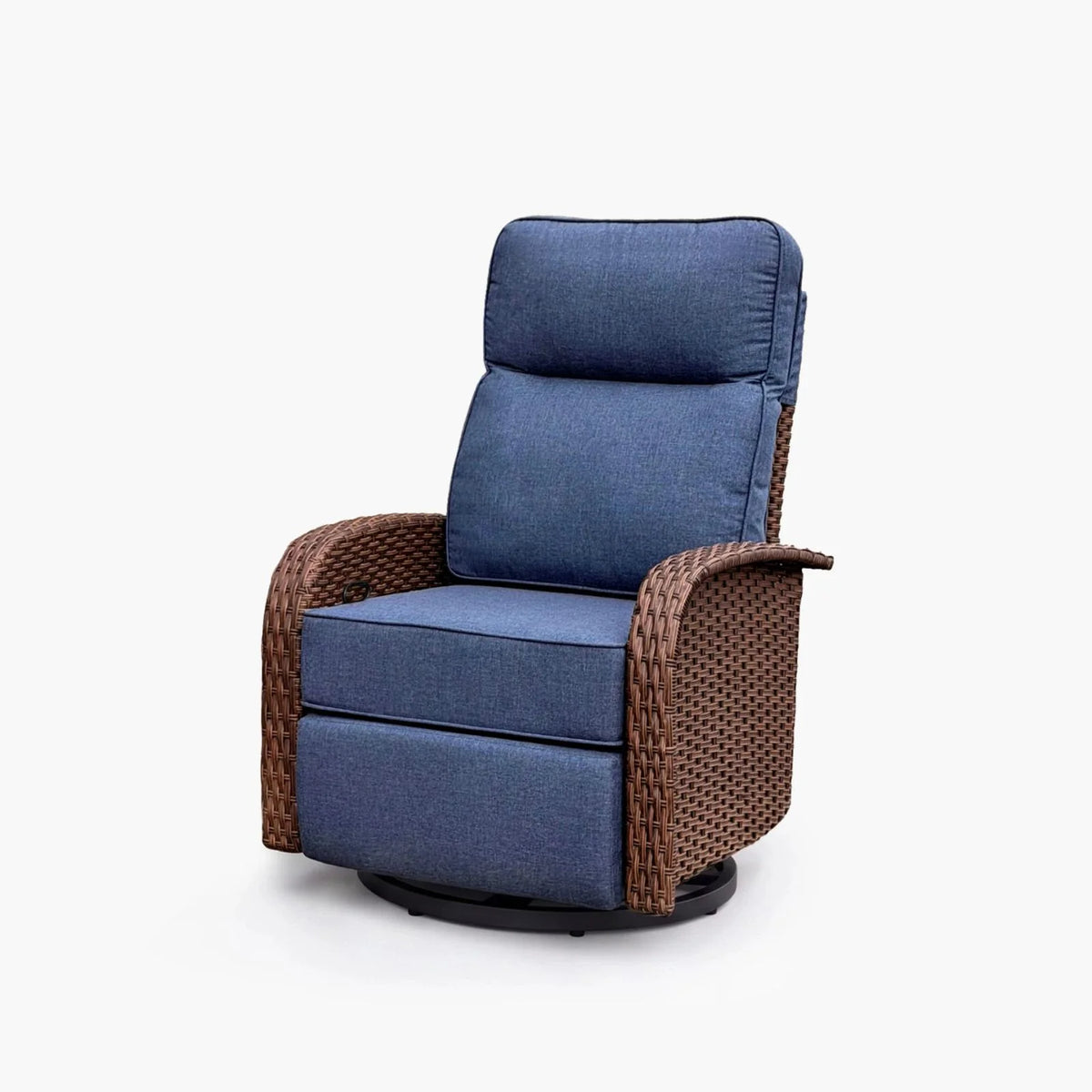 Beige Resort-Grade 3-in-1 Patio Wicker Swivel Glider Recliner