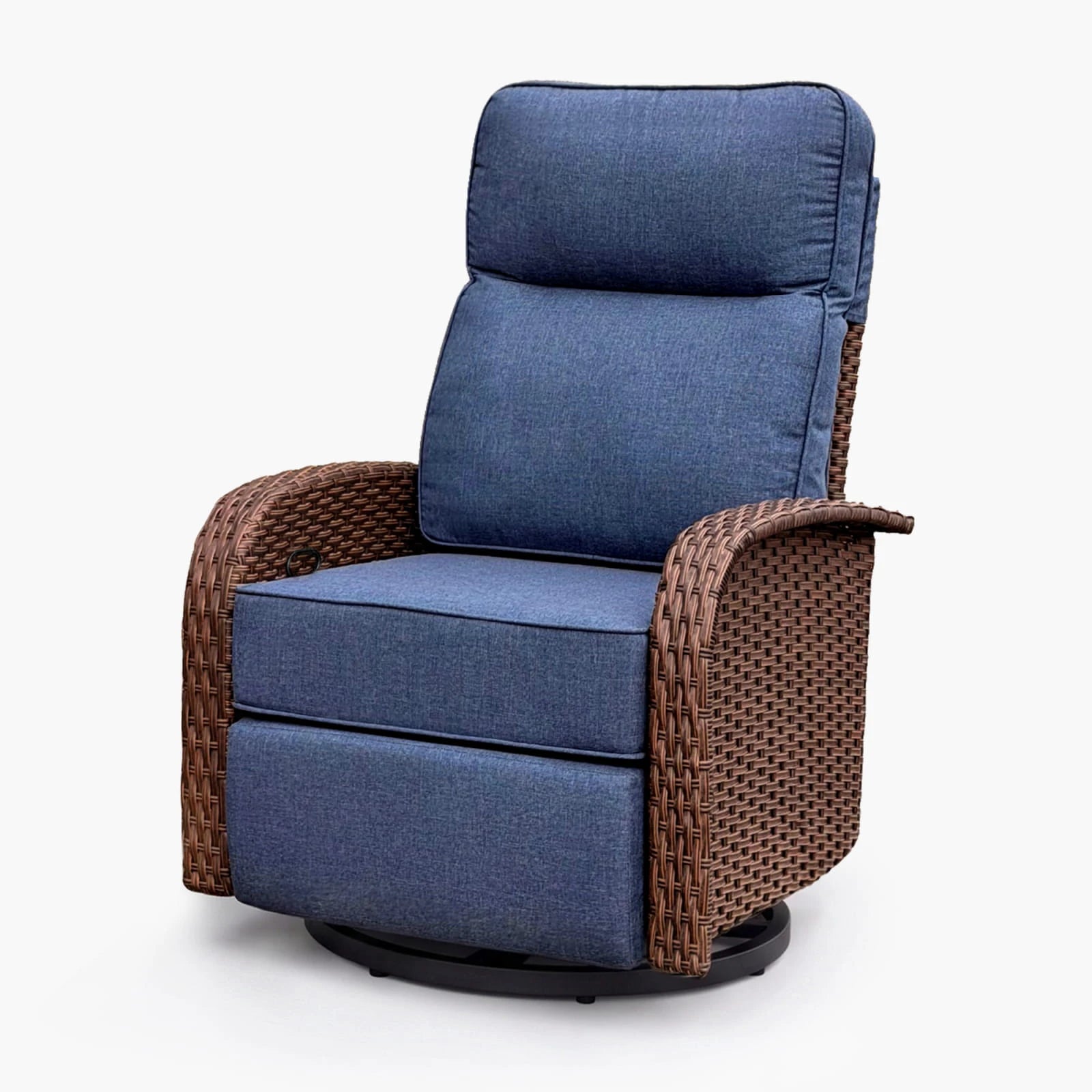 Velscape Beige 3-in-1 Patio Wicker Swivel Glider Recliner,