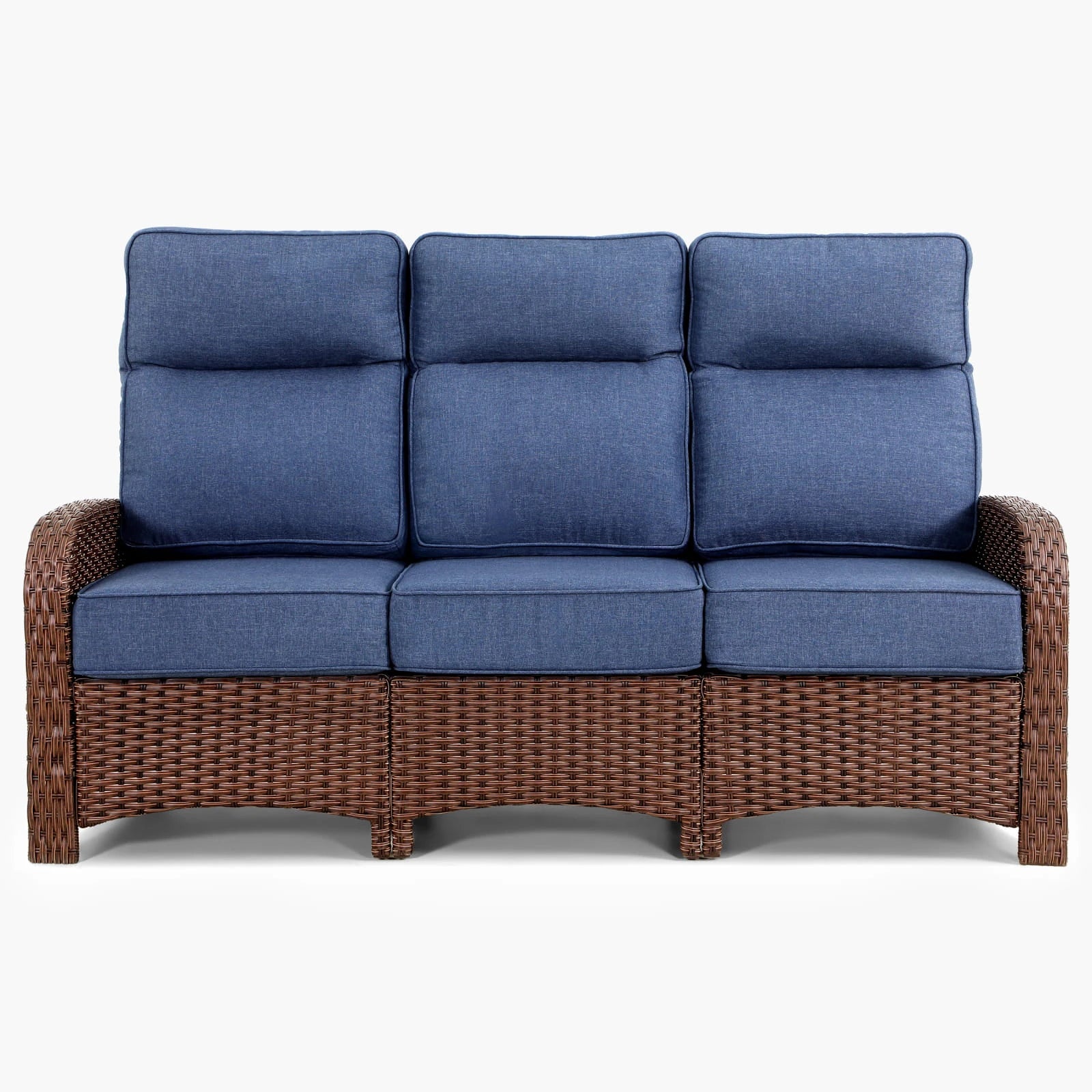 Velscape Beige 3 Seater Patio Wicker Sofa