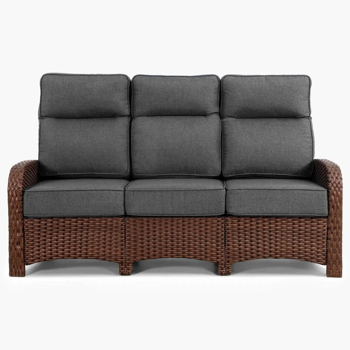 3 Seater Dark Grey Patio Wicker Sofa